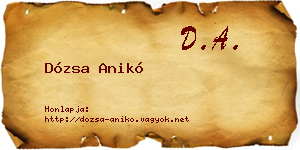 Dózsa Anikó névjegykártya