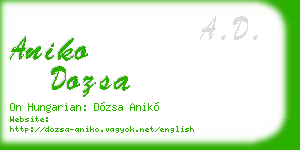 aniko dozsa business card